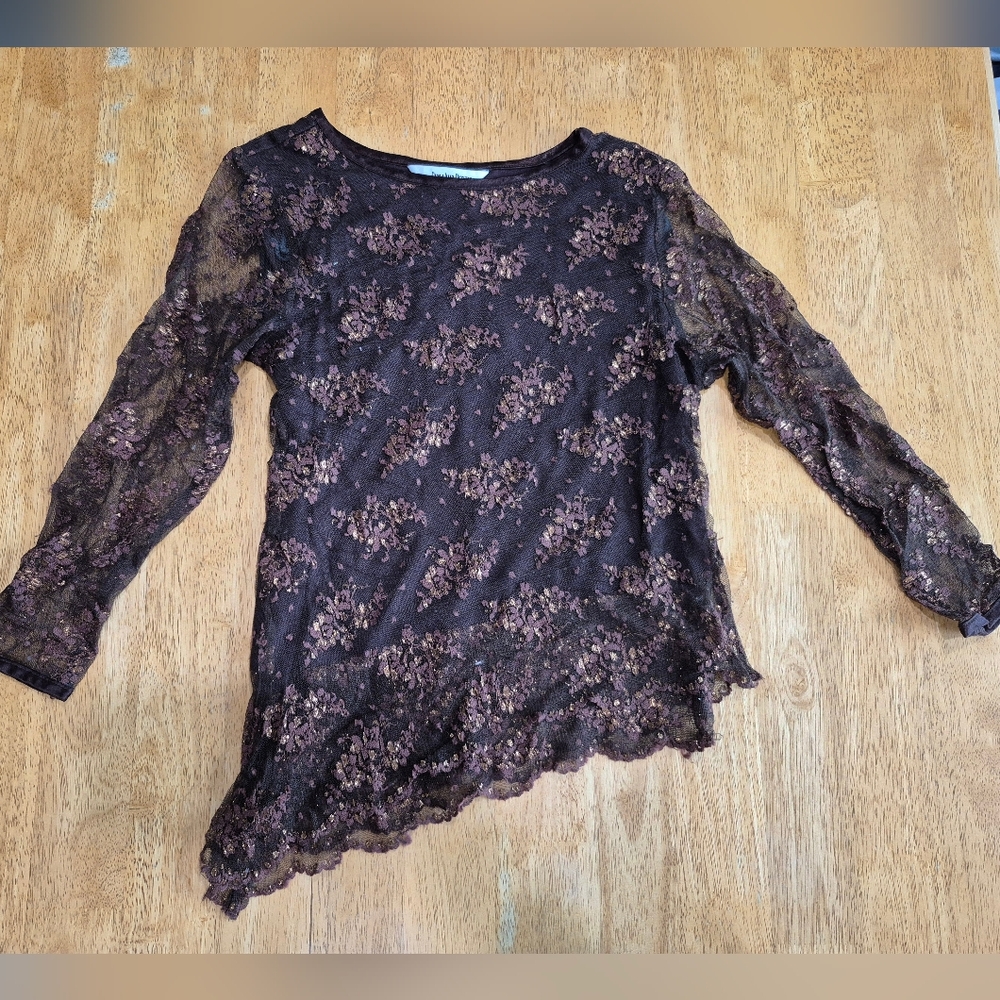 EUC VINTAGE Piccalino Petites Sheer Blouse Top Shirt